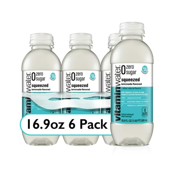 Vitaminwater zero sugar squeezed electrolyte enhanced water, lemonade, 16.9 fl o