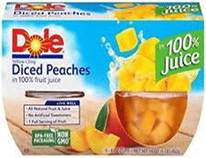 Dole Diced Peaches 100% Juice